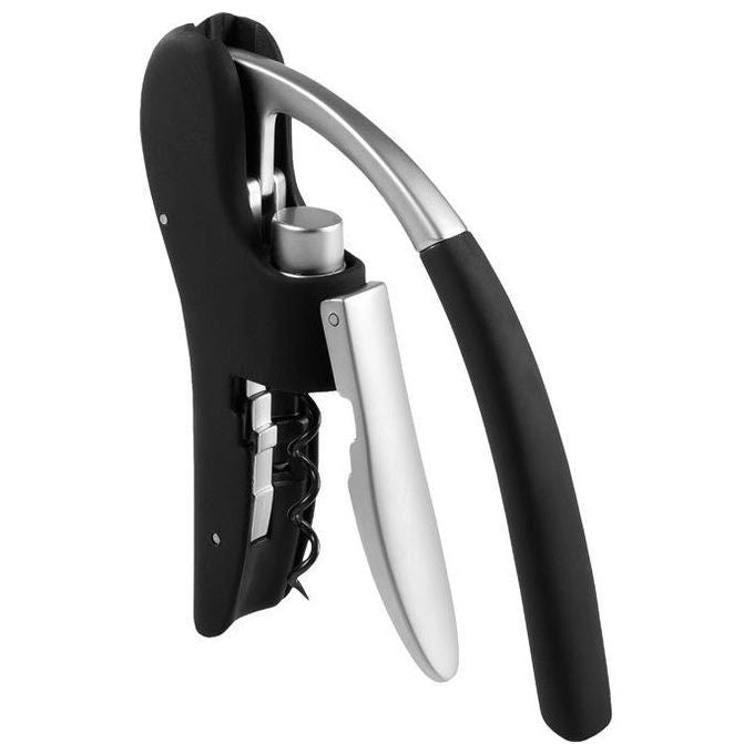 Leopold Vienna LV01623 Mini Octopus Cavatappi Apertura Facile e Veloce con Design Ergonomico e Spirale di Ricambio colore Nero