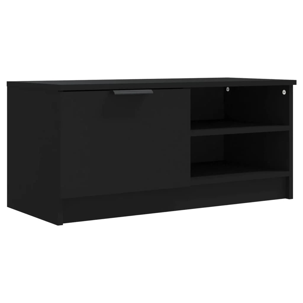 Mobile TV multimediale mensola TV credenza mobile TV sala da pranzo soggiorno camera da letto 80 x 35 x 36,5 cm legno ingegnerizzato nero 02_0026269