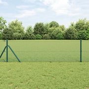 Recinzione in Rete Saldato con 13 Post Verde 0.5x100 m Acciaio