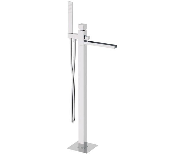 Miscelatore ideale per vasche da pavimento con bocca a cascata. design italiano unico ed elegante