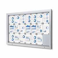 Bacheca da Esterno con Apertura a Ribalta 168,5x106,7x4,7 cm in Alluminio con Led Silver