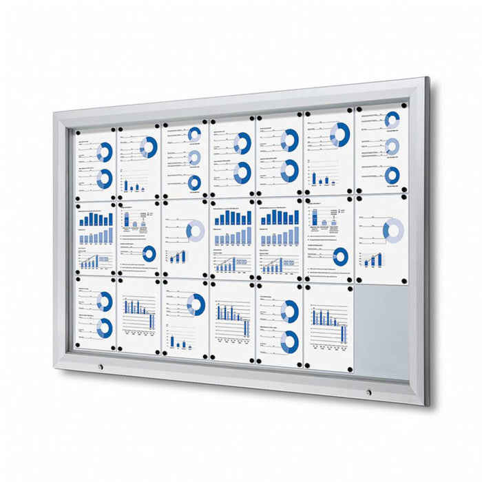 Bacheca da Esterno con Apertura a Ribalta 168,5x106,7x4,7 cm in Alluminio con Led Silver