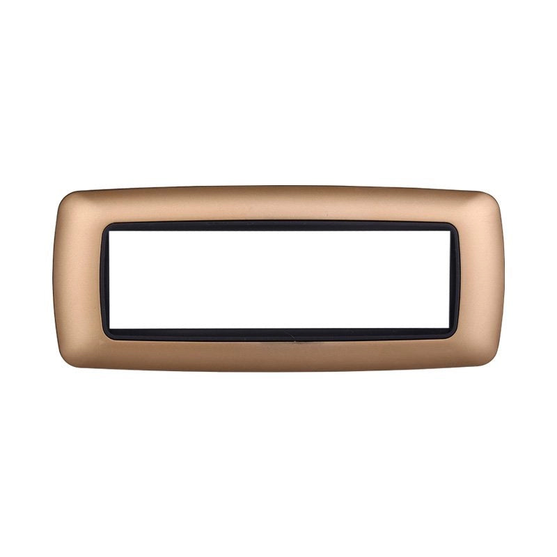 Placca Plastica Bombata Serie Space 7P Colore Oro Compatibile Con Bticino Living International