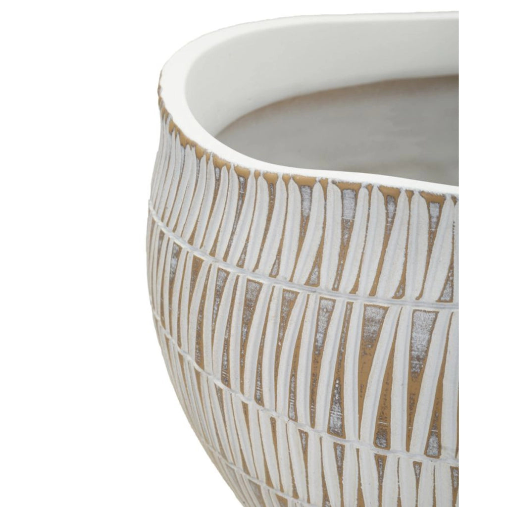 Vaso Decorativo VKH683, Bianco, Poliresina, 26x26x20,5 cm