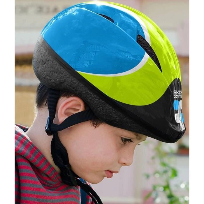 BLUE COMBO (casco + ginocchiere e gomitiere) SKIDS CONTROL