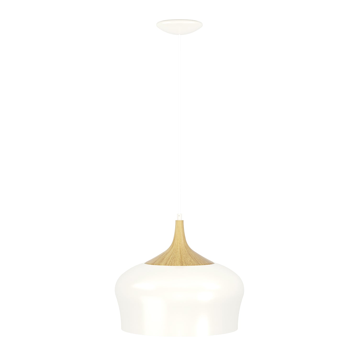 Lampadario A Sospensione Minimal Obregon Acciaio Crema 1 Luce E27