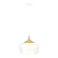 Lampadario A Sospensione Minimal Obregon Acciaio Crema 1 Luce E27