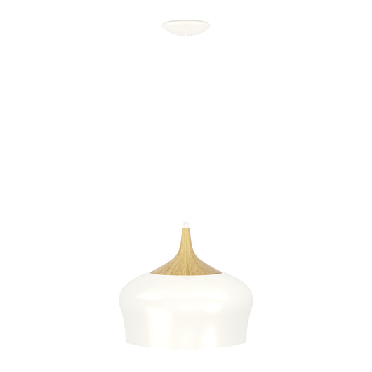 Lampadario A Sospensione Minimal Obregon Acciaio Crema 1 Luce E27