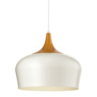 Lampadario A Sospensione Minimal Obregon Acciaio Crema 1 Luce E27