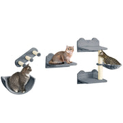 Albero per gatti con piattaforma amaca e tiragraffi ¨C zephmum ¨C grigio