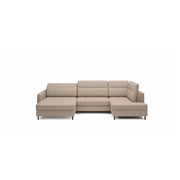 Divano angolare convertibile BERTHO 306 cm beige chiaro – Angolo sinistro con contenitore