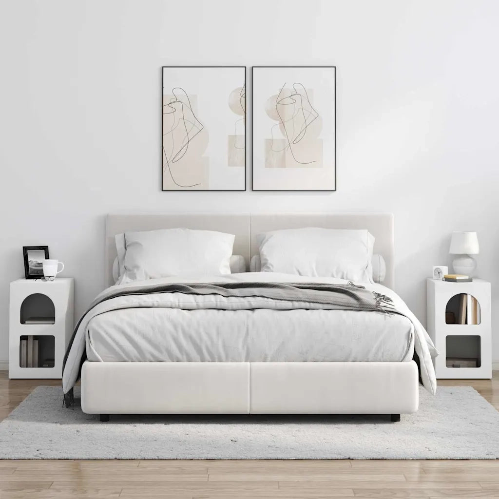 Comodino 2 pcs Bianco 29,5 x 33,5 x 50 cm Legno multistrato