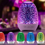 Trade Shop - Lampada A Led Luce Notte 3d Cassa Bluetooth Integrata Effetto Fuochi Artificio -