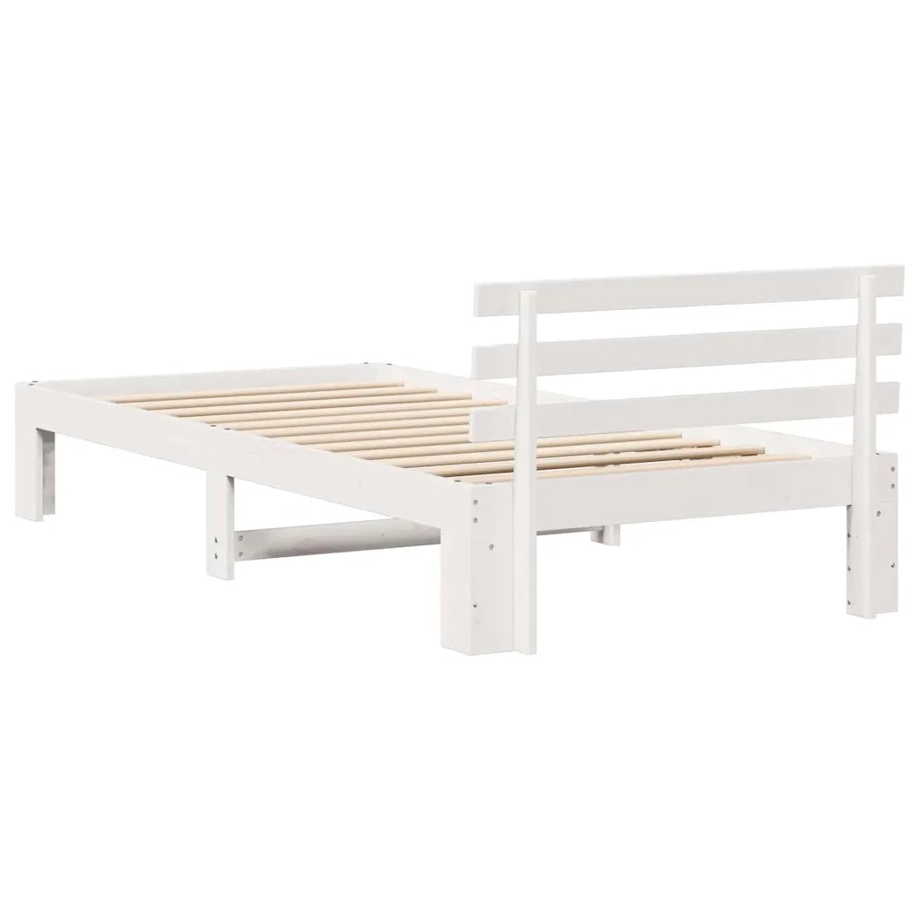 Struttura del letto Bianco 90 x 200 cm Pino massello 872627