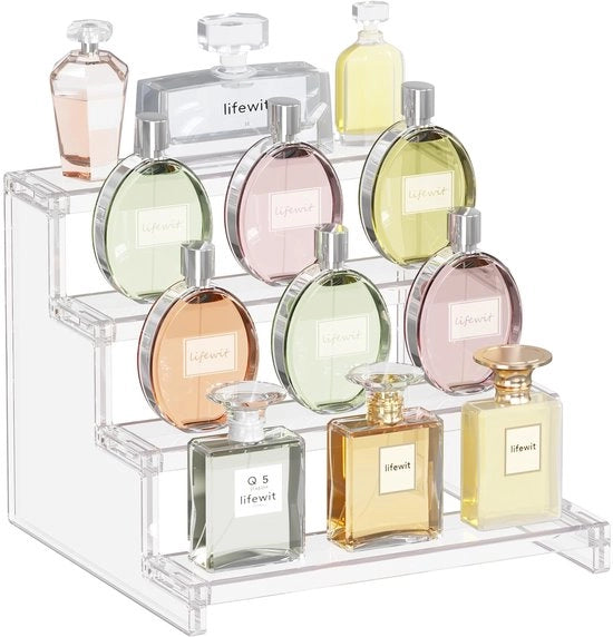 Display Standaard Transparante 4 Niveaus Facile da Montare Vetrato per Organizzare Decorazioni per Cupcake e Dessert