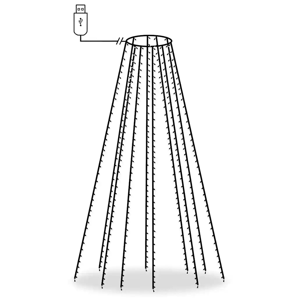 Luci per Albero 500 LED Bianco Freddo 500 cm Interno Esterno CFW7836543