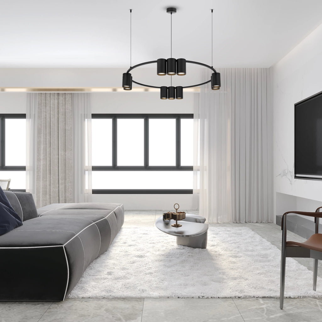 Lampadario Milagro Genesis nero Ø60 10xGU10 alluminio