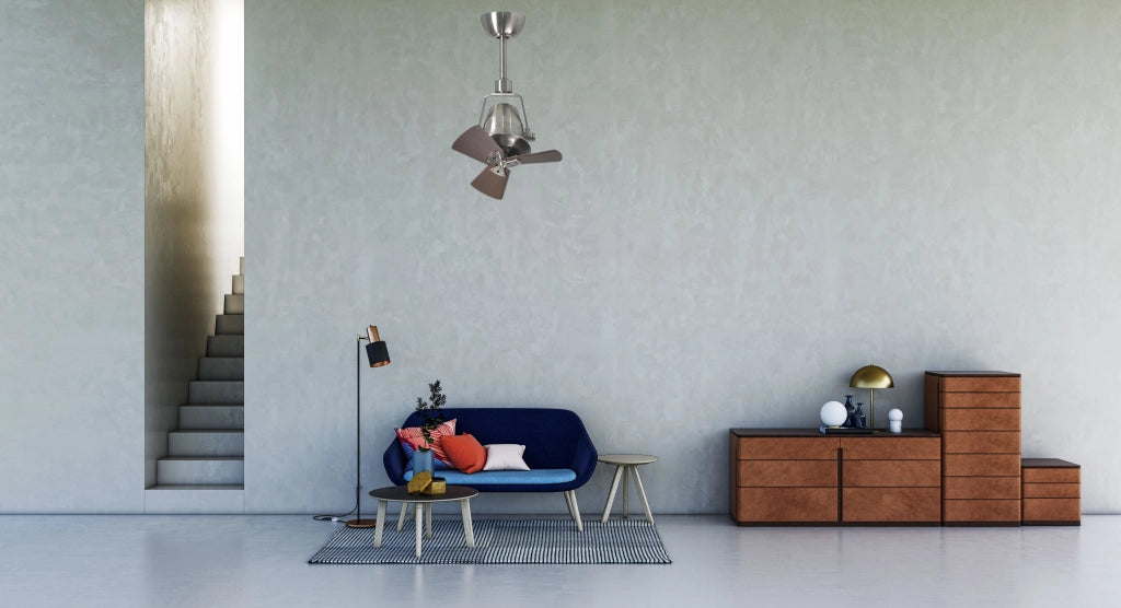Vam Ventilatore a soffitto per spazi piccoli LIMA 43 cm con telecomando pala in legno naturale