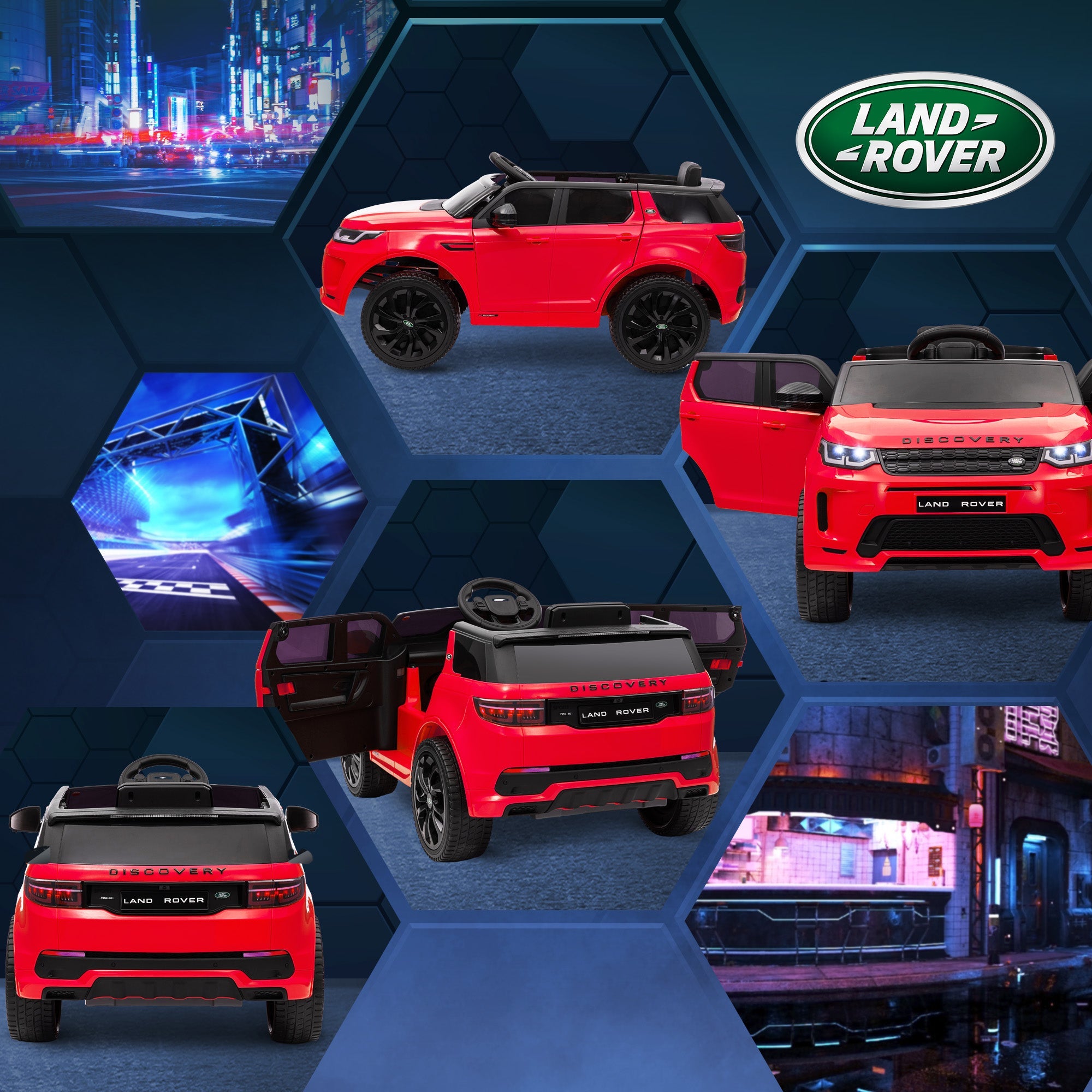 Macchina Elettrica per Bambini con Licenza Land Rover Discovery Sport 106x65,5x51 cm Rosso