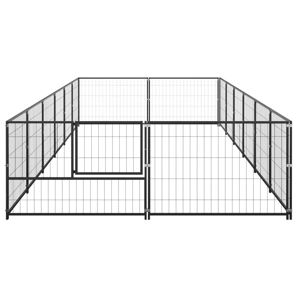 Recinto per animali da esterno per cani recinto per animali nero 12 m² acciaio 02_0000491