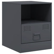 Comodino | Armadio da Notte | Mobiletto da notte Antracite 34,5x39x44 cm in Acciaio