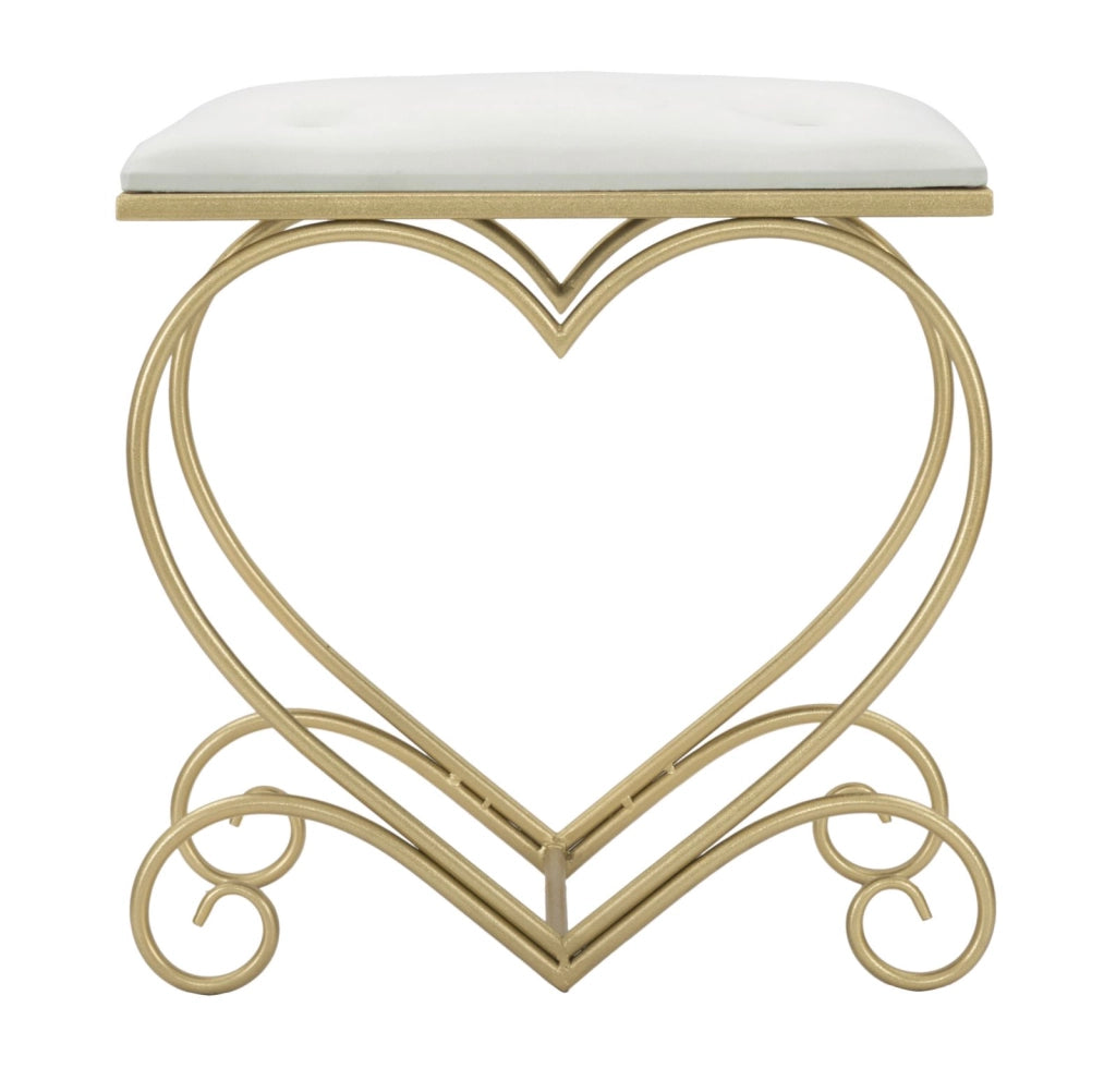 SGABELLO HEART CREMA CM 50X37,5X51,5
