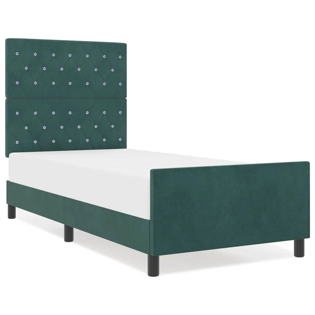 Struttura letto Verde scuro 100x200 cm Velluto
