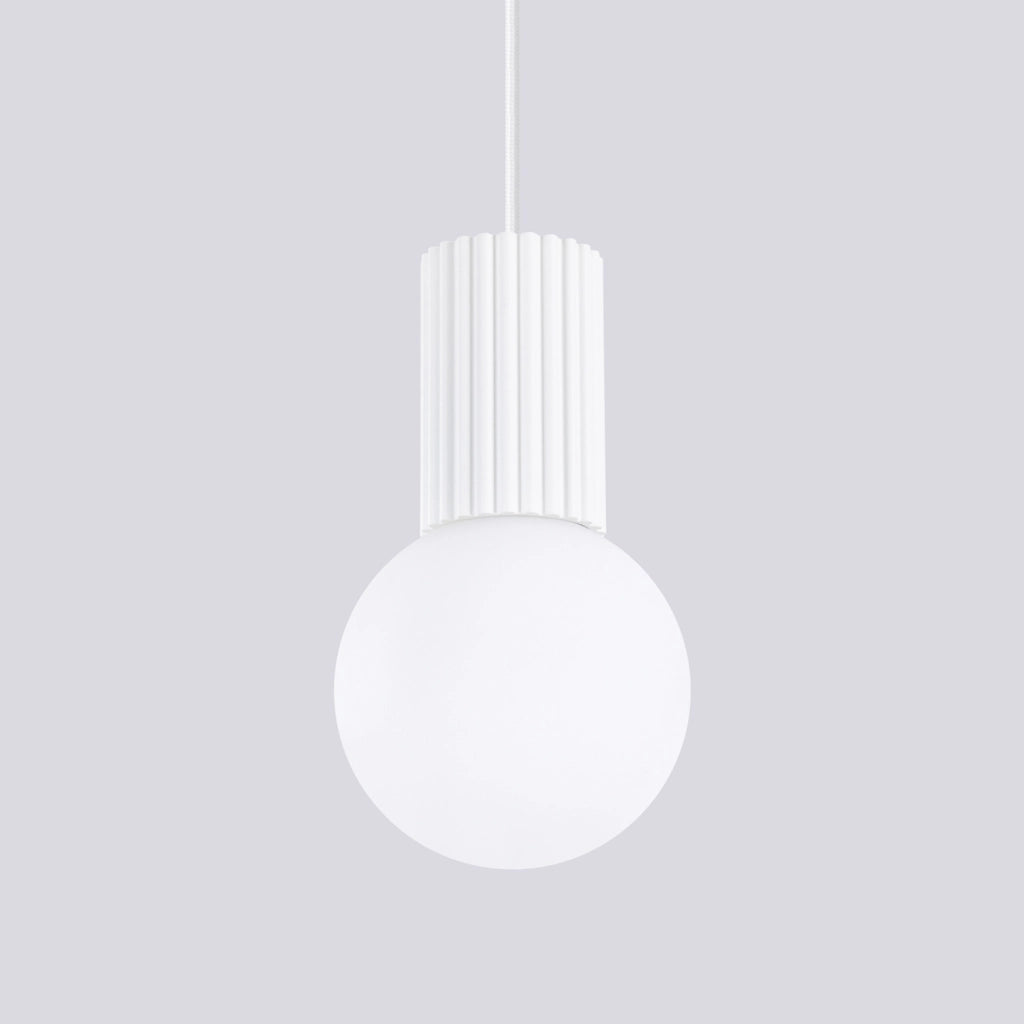 Lampada a sospensione moderna sfera vetro bianco G9 8W