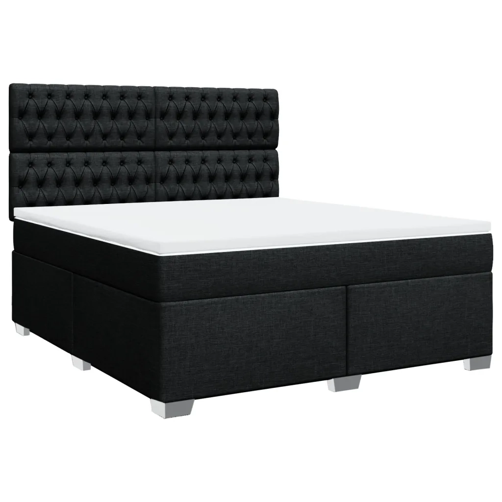 Giroletto a Molle con Materasso Nero 180x200 cm in Tessuto 3292876