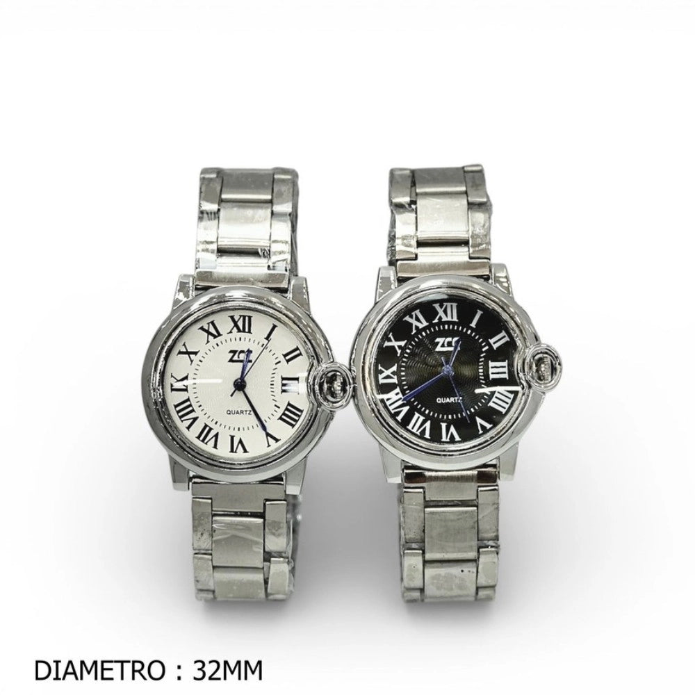 Trade Shop - Orologio Da Polso Elegante Numeri Romani Acciaio 32mm -