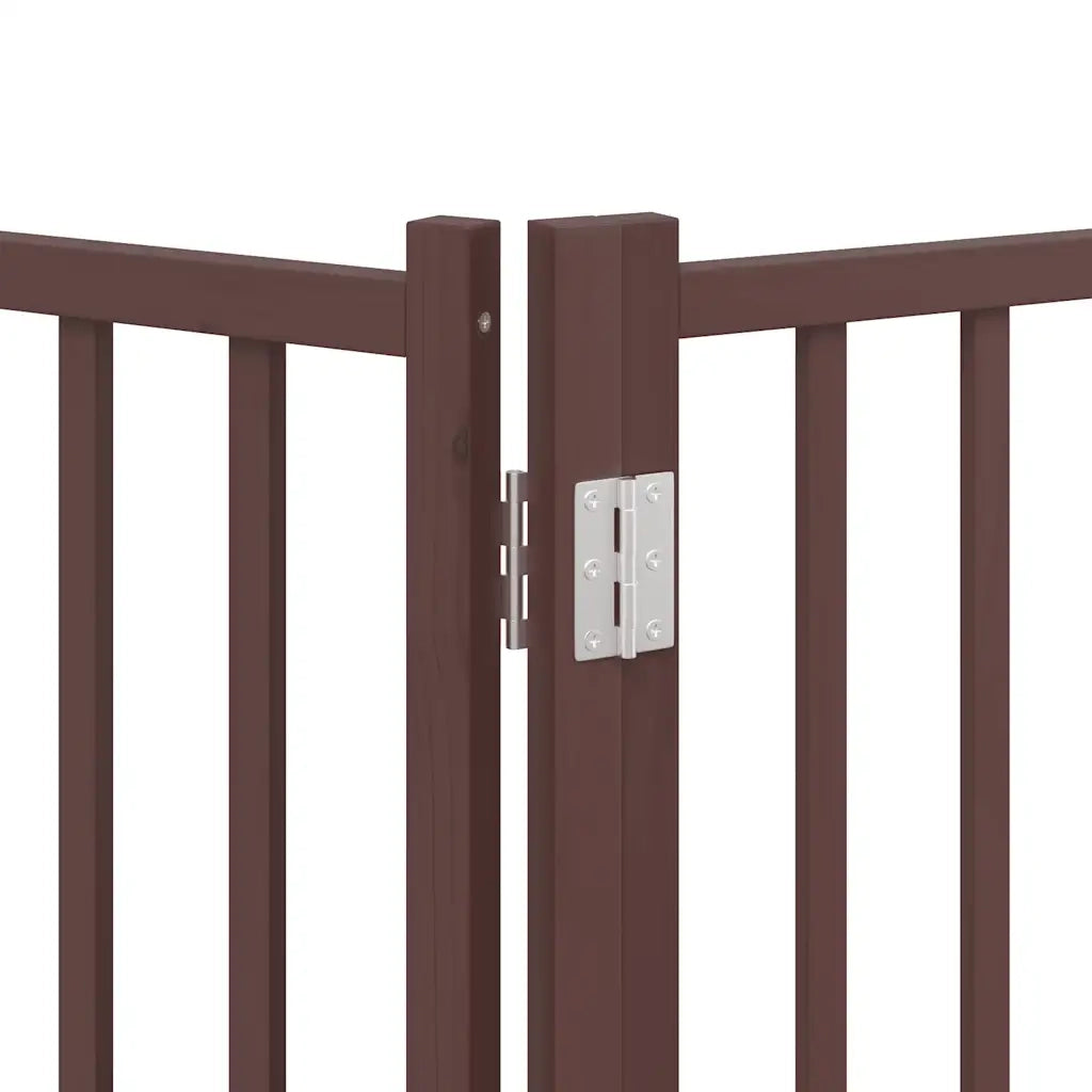 Cancello Cani Porta Pieghevole Marrone 12 Pannelli 960cm Pioppo CFW9179809
