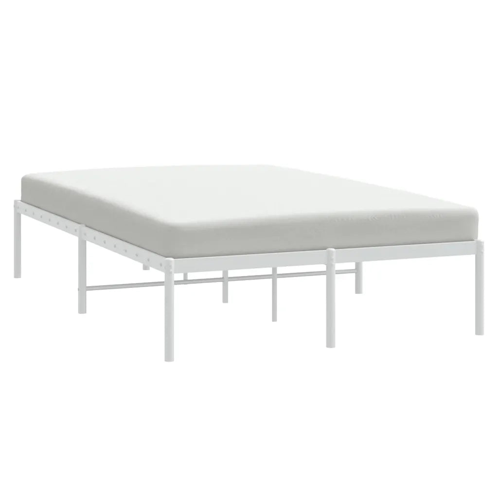 Letto matrimoniale | Letto per adulti | Giroletto in Metallo Bianco 135x190 cm