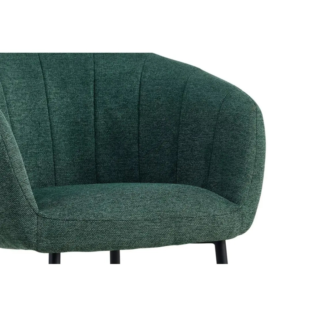 Sedia SEVILLA – Tessuto verde – Piedi in metallo nero – H79 x L57 x P62 cm
