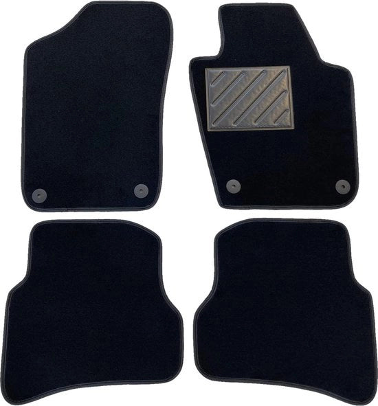Pavimento Antiscivolo per VW Polo 6R 2009-2016 - Precisamente Adatto - Gomma Antiscivolo - Supporto Antiscivolo Rafforzato - Viti di Collegamento Matrice Antiscivolo