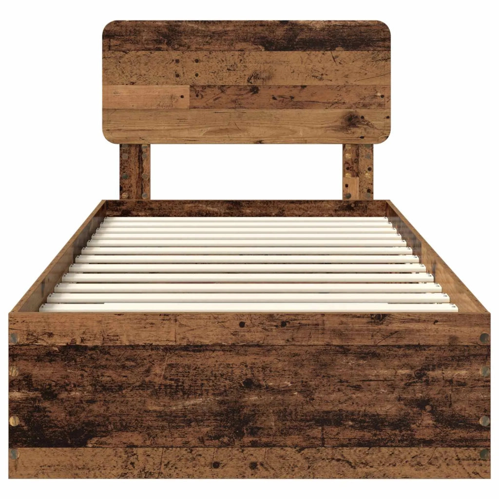 Struttura del letto Legno vecchio 90 x 200 cm Legno multistrato
