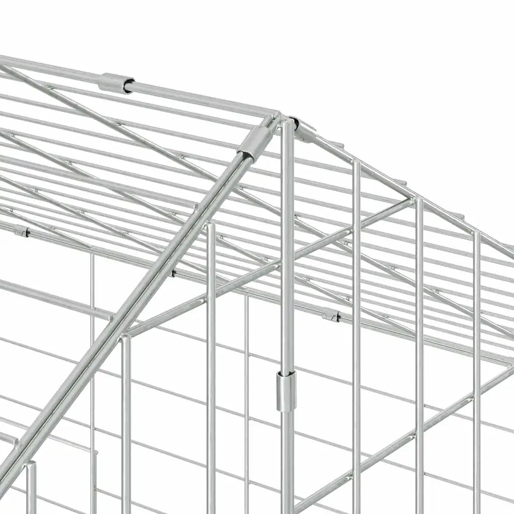 Gabbia per Conigli Argento 400 x 78 x 78 cm Acciaio zincato