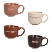 Set 4 Tazze Tazzine Caffè in Ceramica Cindy Barista 100 cc