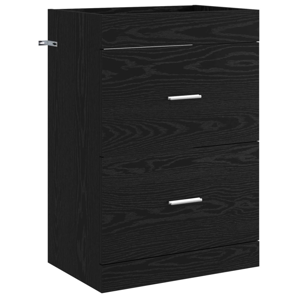 Mobiletto da Bagno Sotto Lavabo Rovere Nero 56 x 37,5 x 81 cm 890705