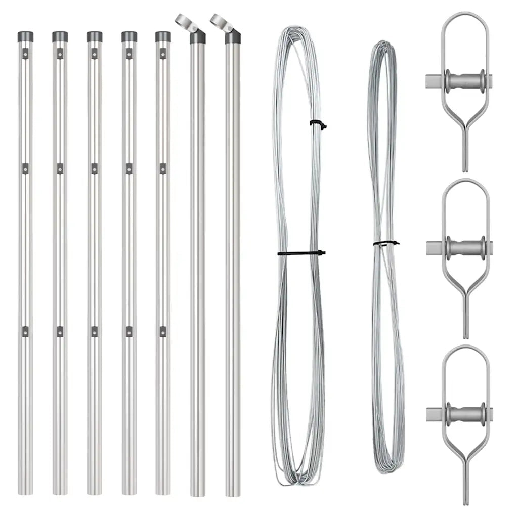 Palo della recinzione 7 pcs Argento Acciaio 42004222