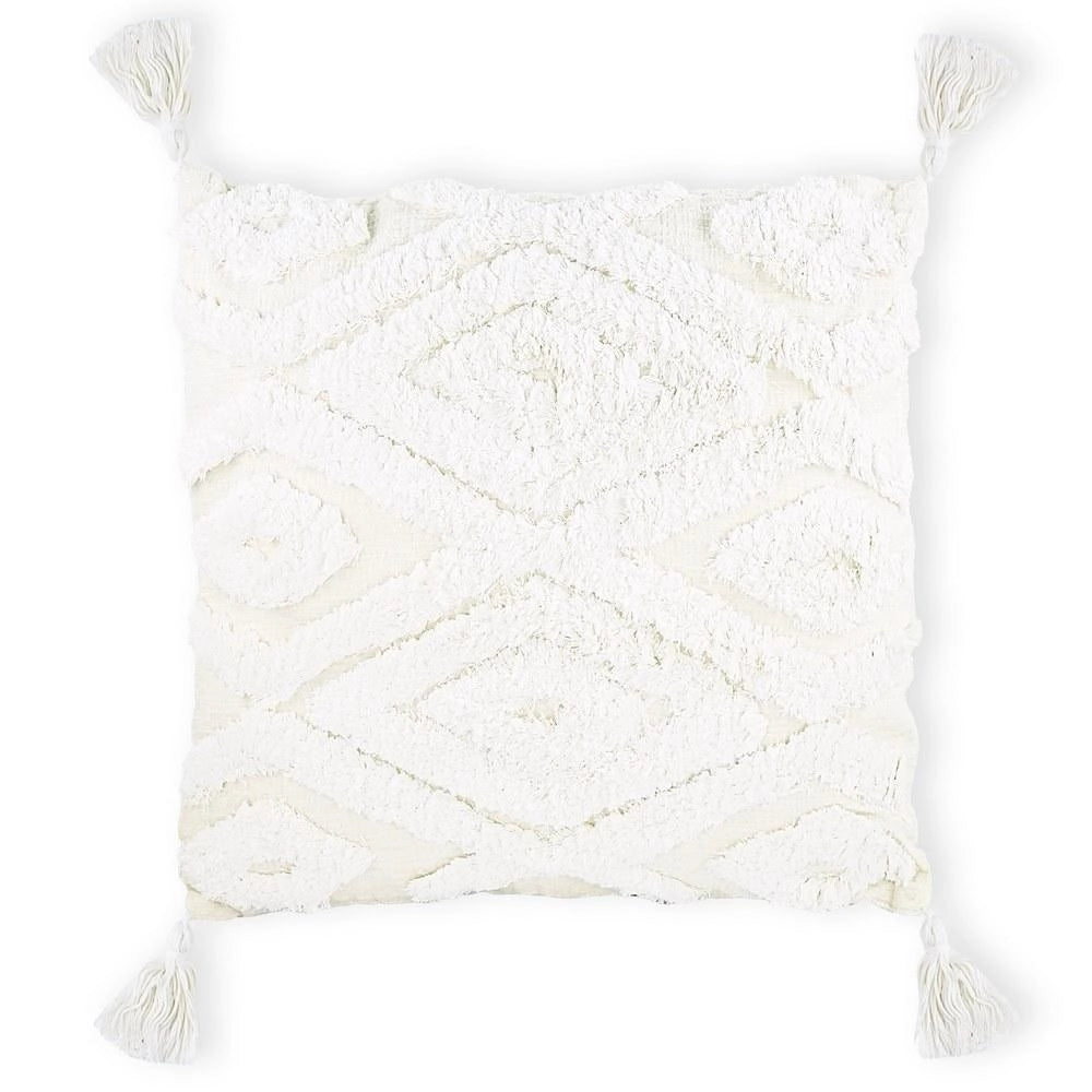Cuscino con ricamo bianco motivo geometrico Prism