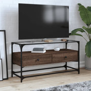 vidaXL Mobile TV Piano Vetro Rovere Marrone 98x35x51 Legno Multistrato