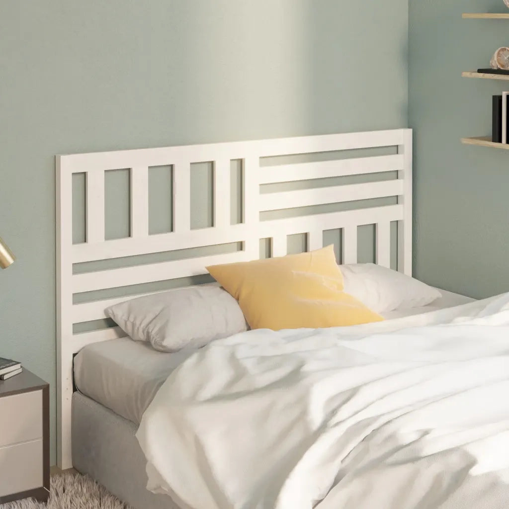 Testiera per Letto-Testata-Testiera Decorativa Bianca 146x4x100cm in Legno Massello di Pino 212771