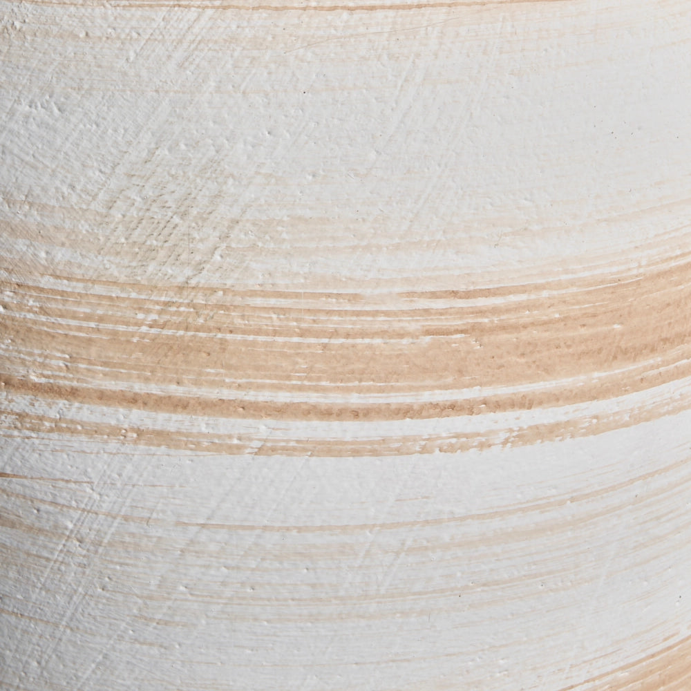 Vaso da fiori bianco sporco in fibra di argilla dipinta per interni ed esterni Forma rotonda Design moderno Soggiorno