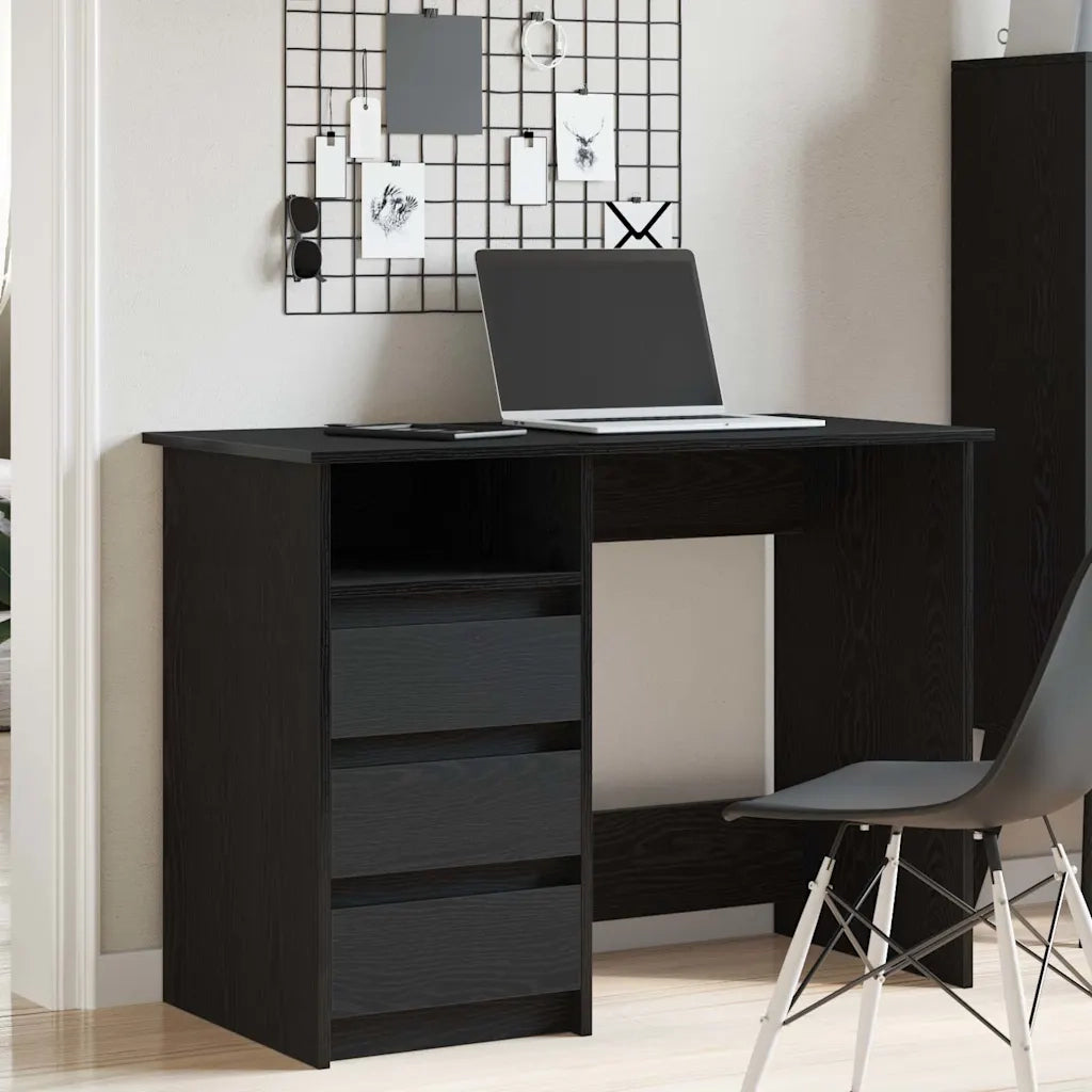 Scrivania Nera 102x50x75 cm in Legno Multistrato