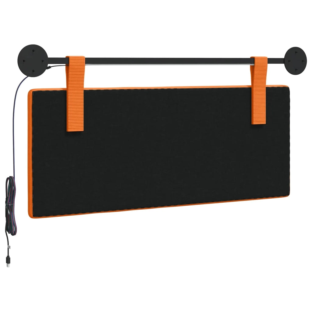 Testiera | Testata sospesa Con luce LED Arancione Tessuto in Cords