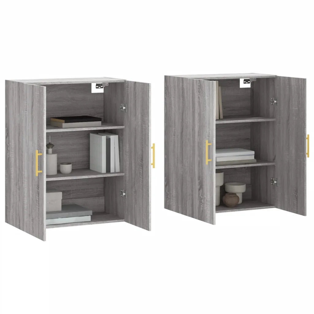 Mobili a Parete 2 pz Grigio Sonoma 69,5x34x90 cm 3195617