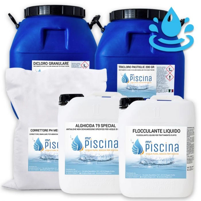 Kit Mix Per Mantenimento Acqua Piscina - Da 30 A 55 Mc