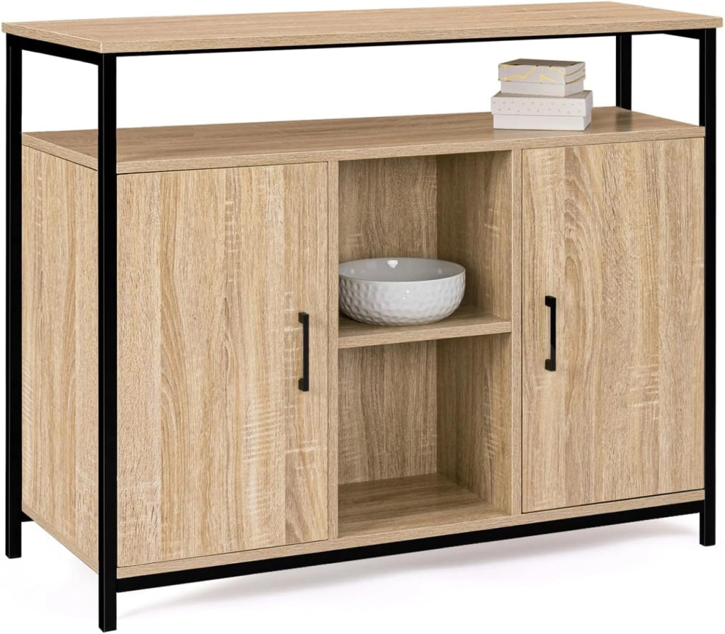 Credenza a 2 ante con ripiano dal design industriale DETROIT