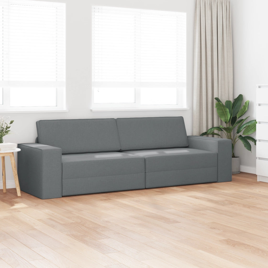 Divano Letto 2-in-1 Grigio Scuro 245x150x60.5 cm Tessuto