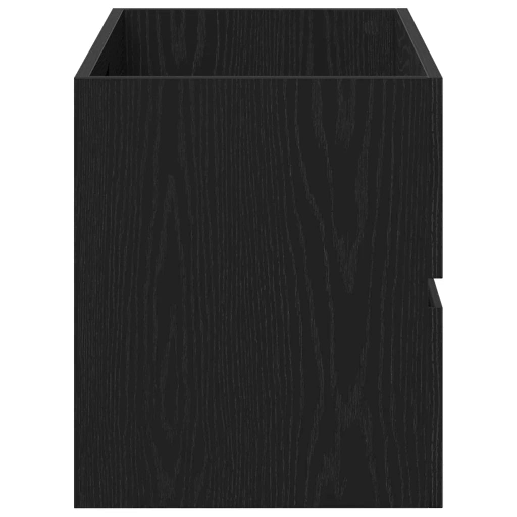 Mobile Lavabo-Armadietto da bagno Rovere Nero 90x38,5x45 cm in Legno Multistrato